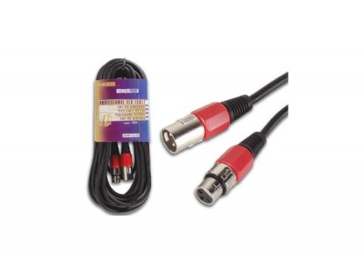 Câble XLR 3P Male / Femelle rouge 10m