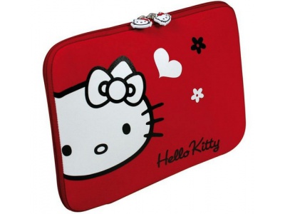 HELLO KITTY Skin Red Flowers 10/12 pouces